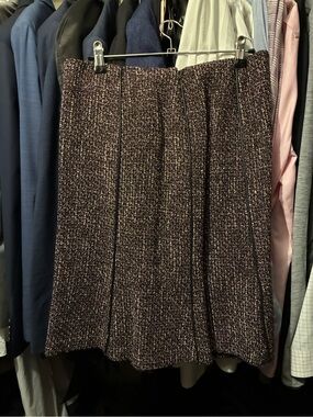 Dana Buchman Plum-Tone Tweed A-Line Skirt